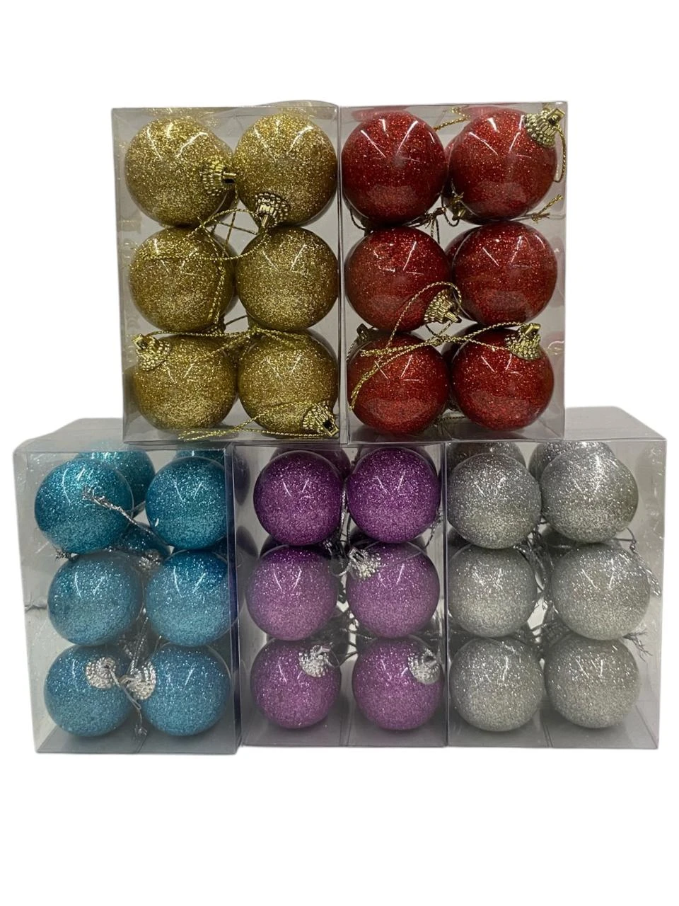 Box bolas glitter x12 14x9cm