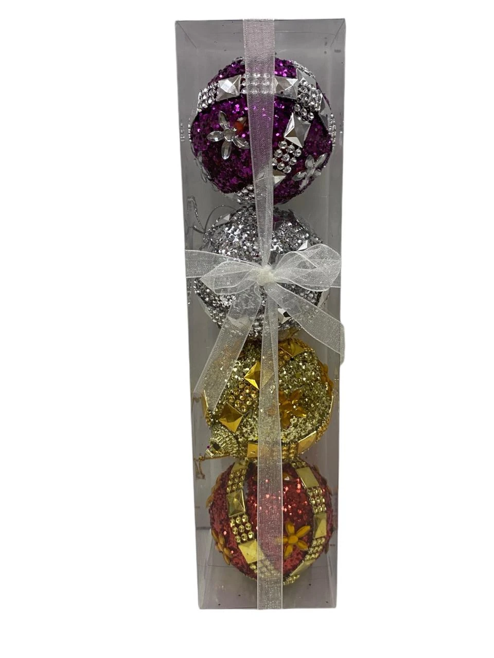 Box bolas brillos x4 23x6cm