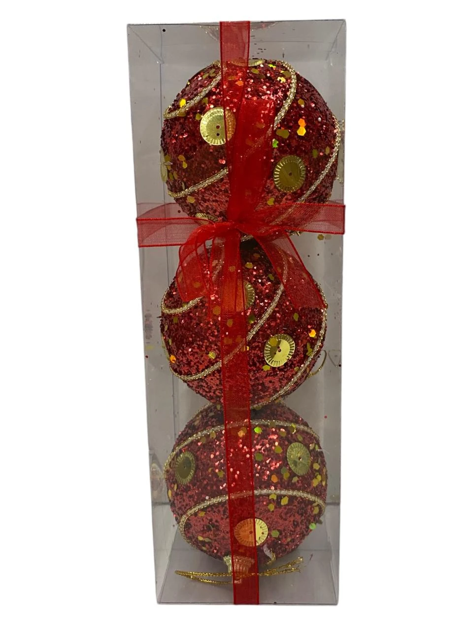Box bolas brillosas x3 24x8cm