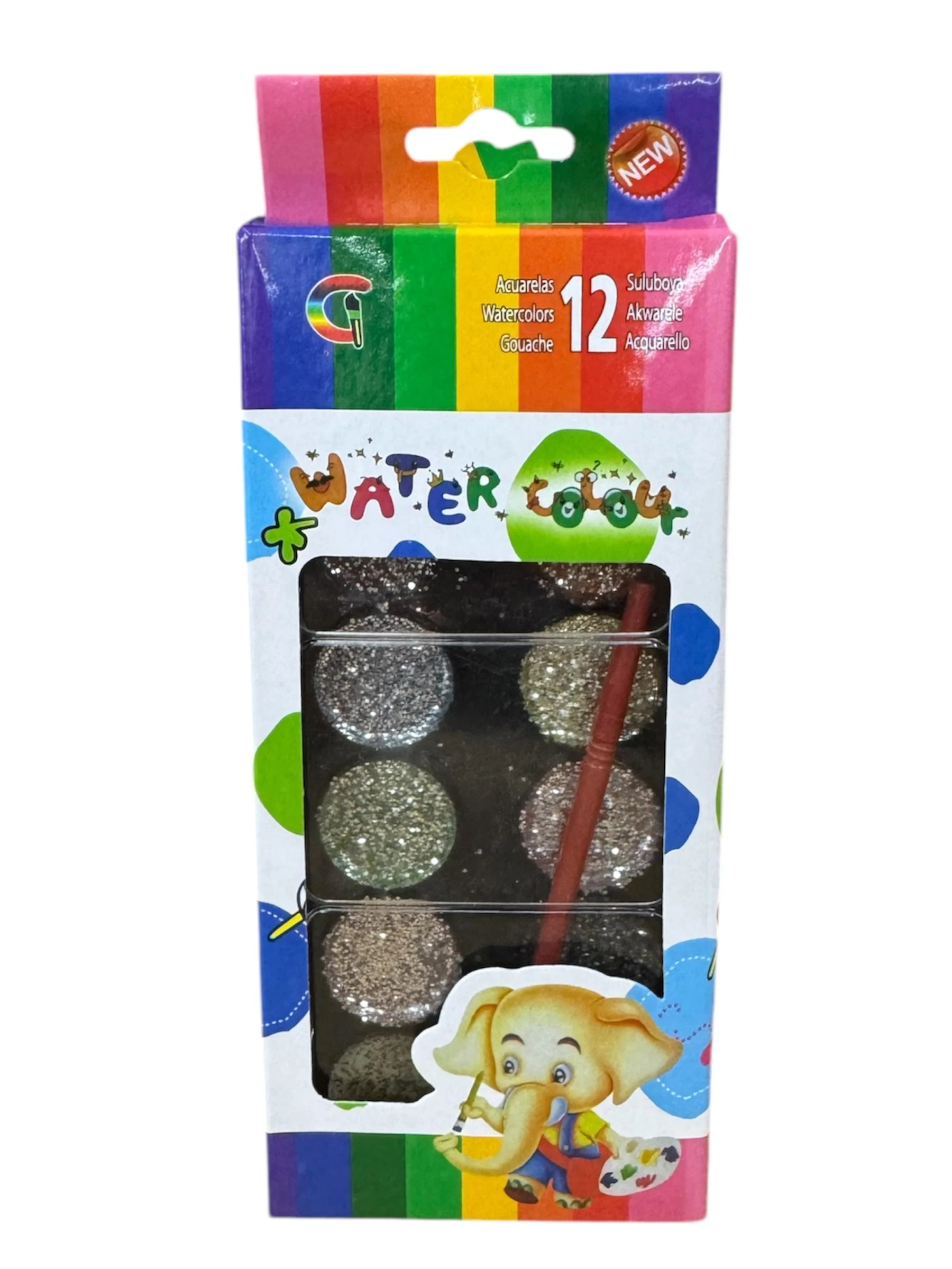 Acuarela glitter x12