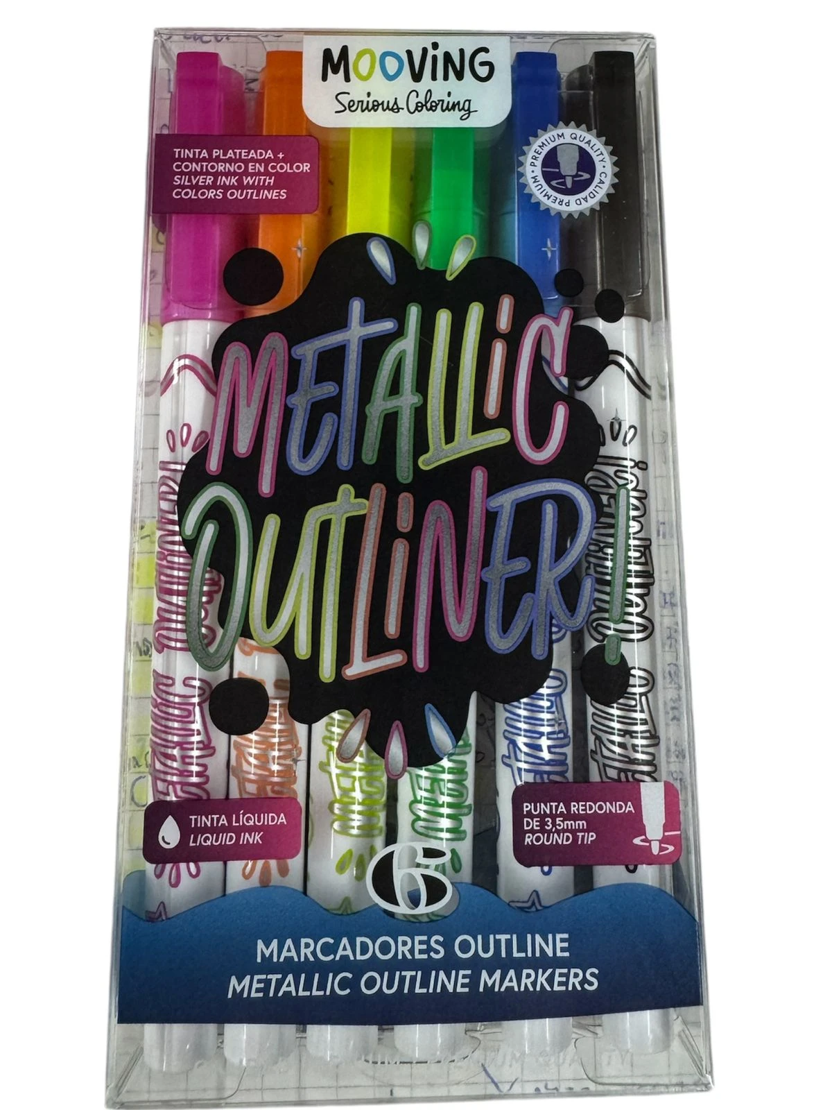 Marcadores metalicos outline x6