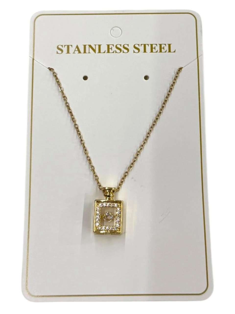 Colllar dorado strass cuadrado
