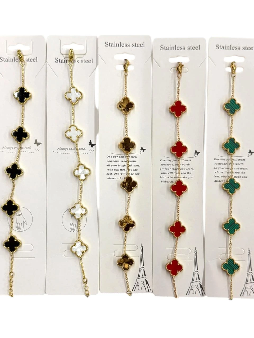 Pulsera dorada dijes flores