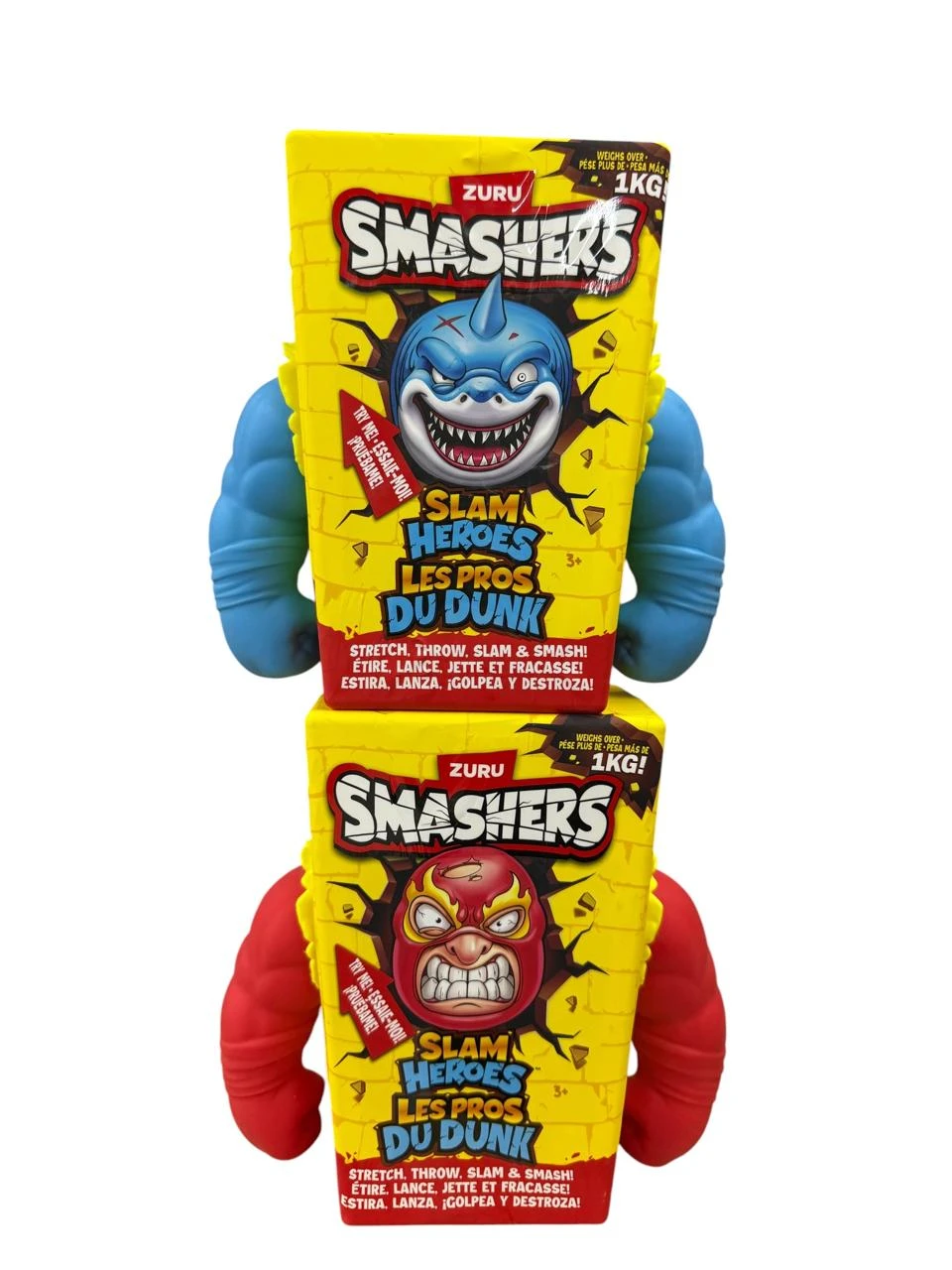 Smashers heroes y tiburon para estirar y aplastar