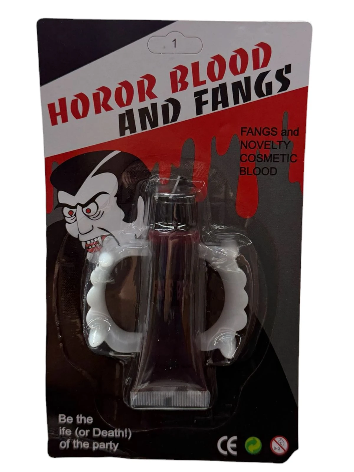Sangre falsa con dientes vampiro 14.2ml