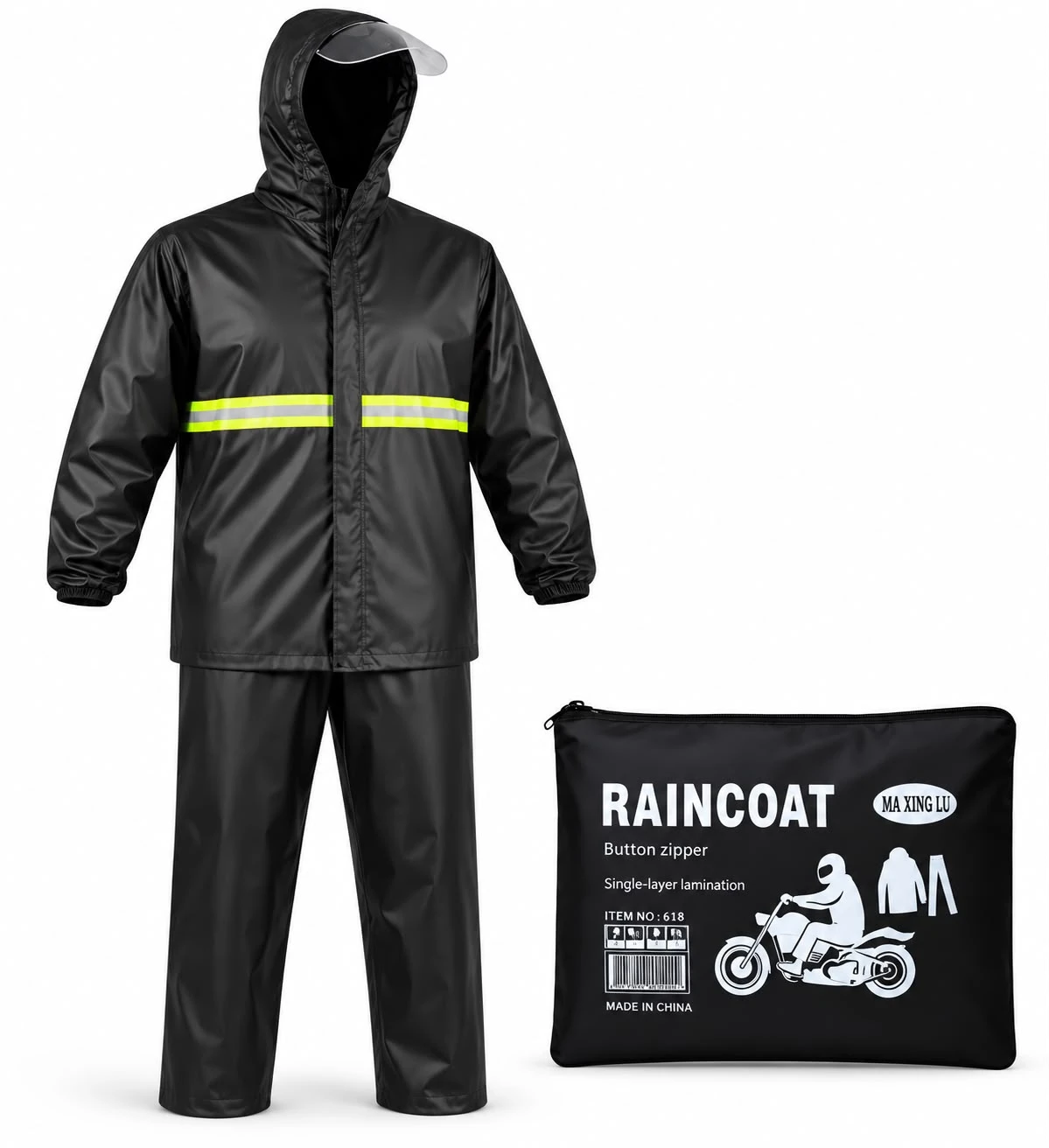 Traje impermeable negro