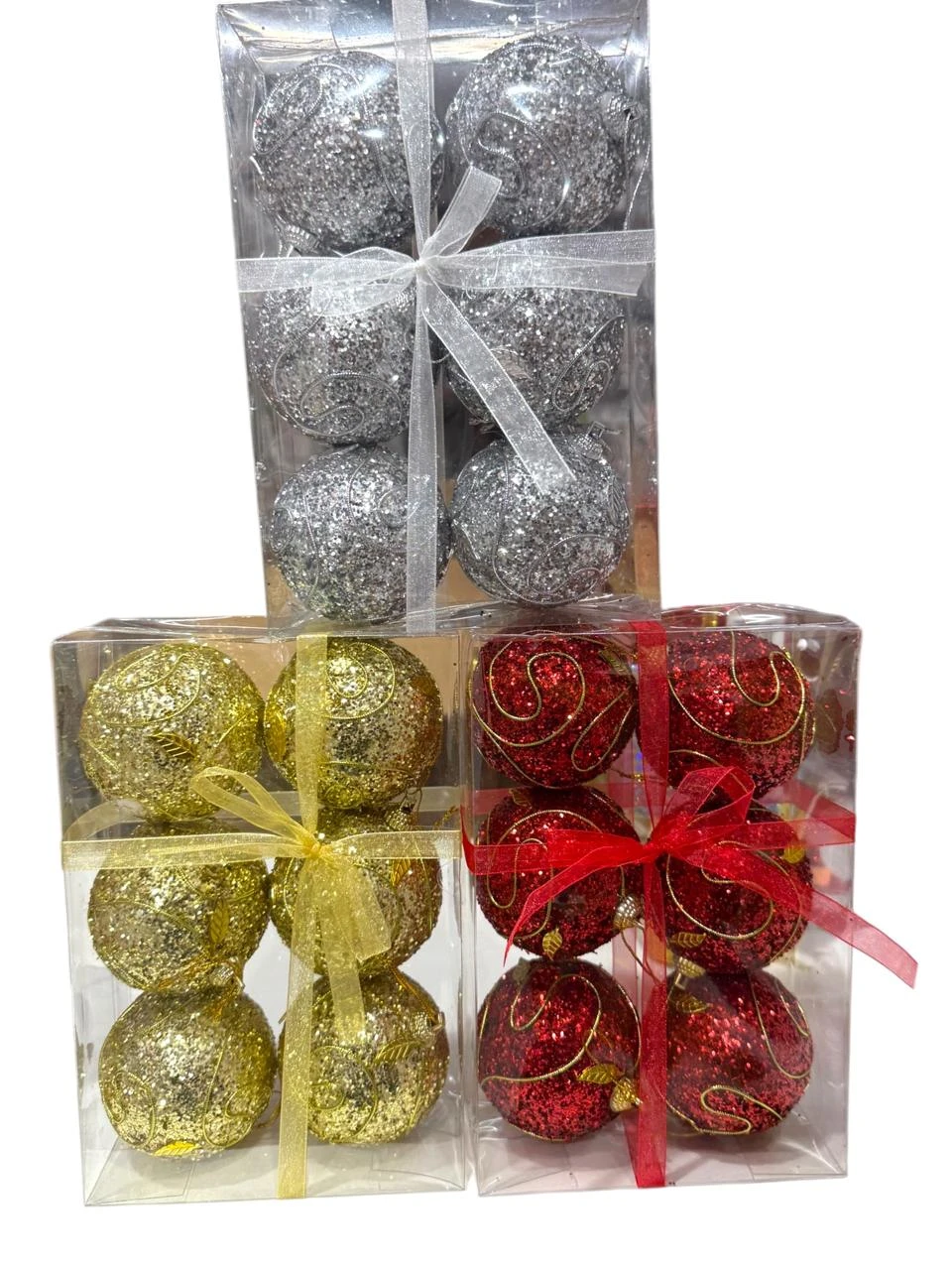 Box bolas glitter x6