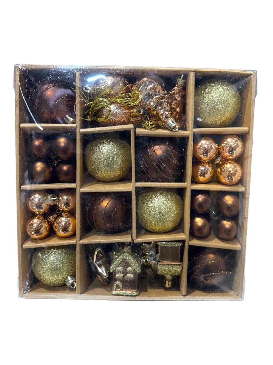 Box bolas doradas y marrones