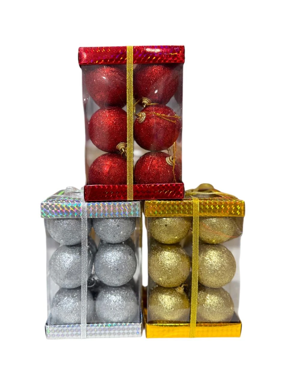 Box bolas 6cm glitter x12