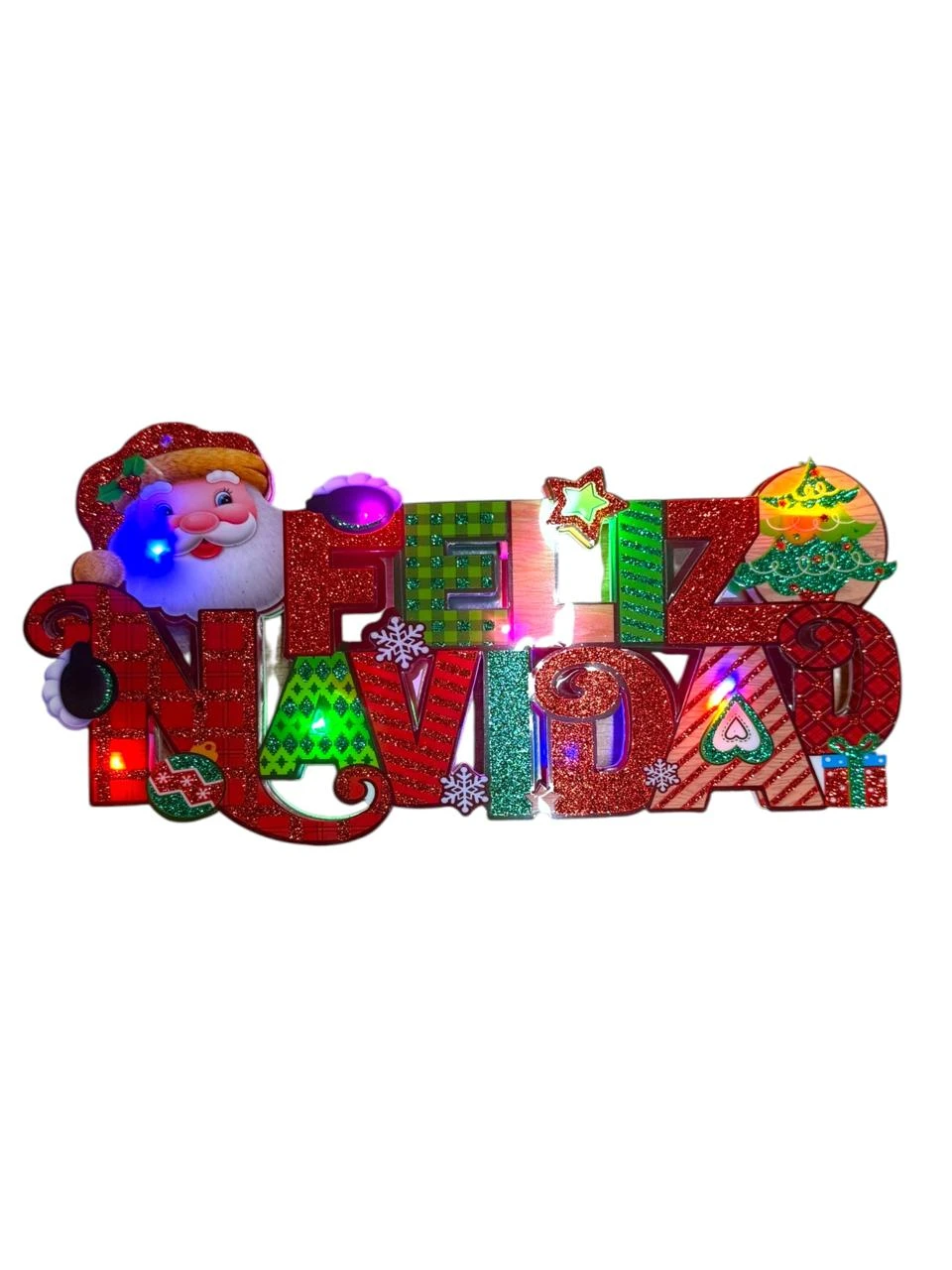 Cartel luminoso feliz navidad