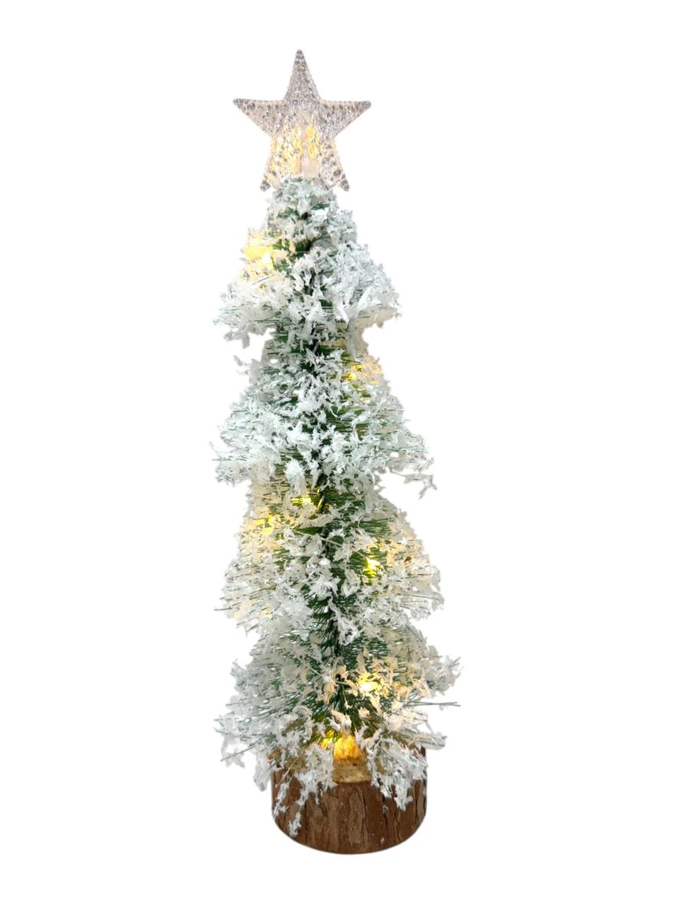 Arbol mesa con luz nevado
